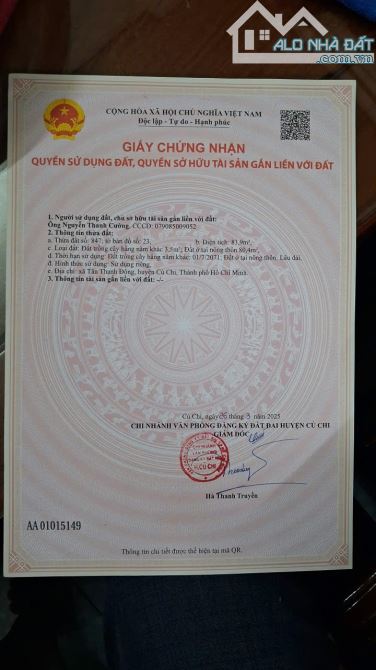 Tân Thạnh Đông gần chợ chiều đường ô tô giá chỉ 1,750 tỷ - 4