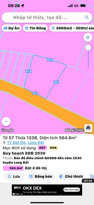 Ngộp bán nhanh 1065m2 35m mặt tiền sẵn 120m tc đường nhựa trung tâm TT Đất Đỏ,BRVT - 4
