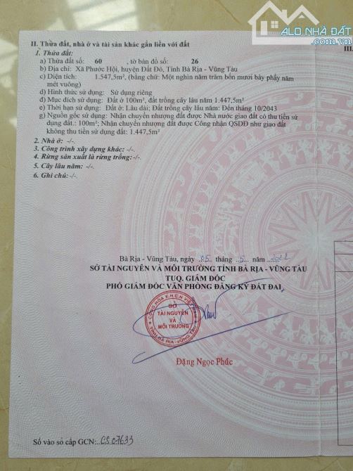 Chủ cần tiền bán Lô Đất cực đẹp, cho anh chị xây nhà vườn nghỉ dưỡng  dt :1600m có 100tc - 4