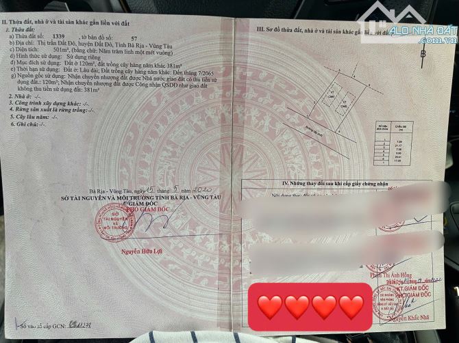 🌈🌈🌈2 lô diện tích nhà vườn liền kề - Cao Văn Ngọc- Thị Trấn Đất Đỏ-BRVT  👉VT1: 564m2 - 5