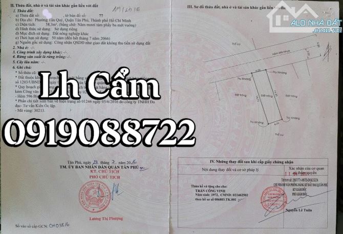 BÁN LÔ ĐẤT 4 × 15 GẦN SIÊU THỊ AEON TÂN PHÚ GIÁ 5TY8 TL NHẸ - 4