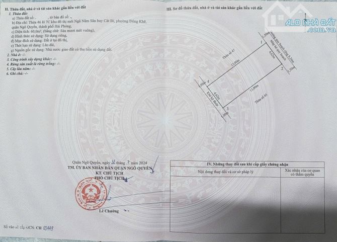 Bán đất TDC Lô 7C Lê Hồng Phong, Ngô Quyền