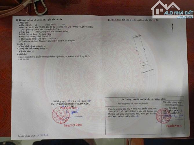 "Người Thân Cần Bán Cặp Đất Đầm Sen – Nam Hoà Xuân, Hoà Quý, Ngũ Hành Sơn