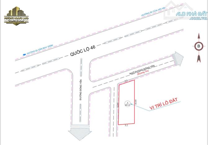 LÔ GÓC 2 MẶT TIỀN DUY NHẤT – NGHI PHÚ, P. VINH PHÚ 65,1m2 HƯỚNG BẮC ĐƯỜNG 7M