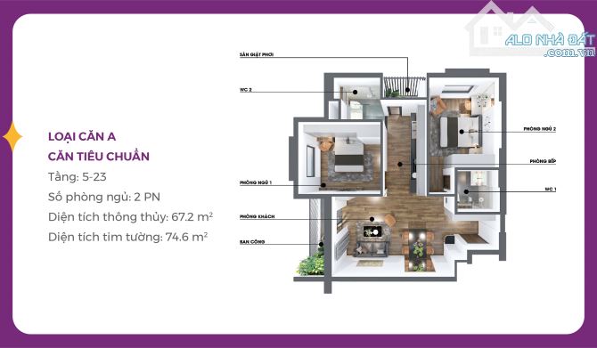 DUY NHẤT CĂN GÓC VIEW ĐÔNG NAM 67m2 ĐẸP NHẤT DỰ ÁN - 3