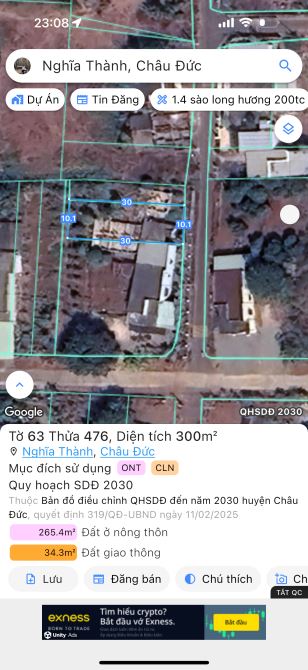 Bán đất khu bàn cờ Nghĩa Thành. Kế bên KCN Sonadezi. 10x30, 80tc - 2