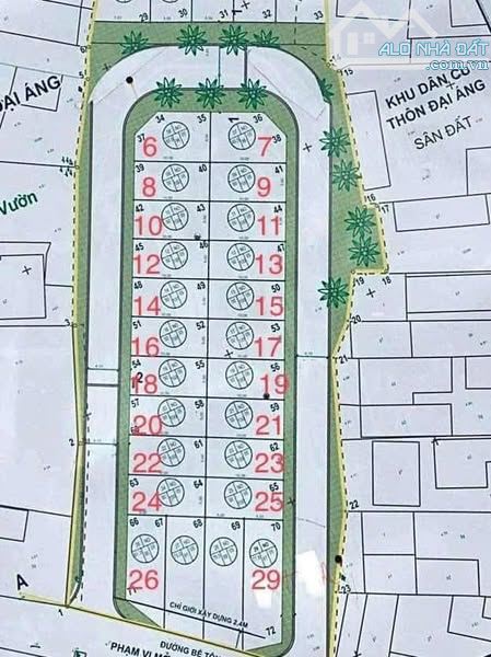 Đất đấu giá Đại Áng, Thanh Trì. DT: 60m, MT: 5m, phân lô oto tránh, vỉa hè, giá 6.8 tỷ - 2