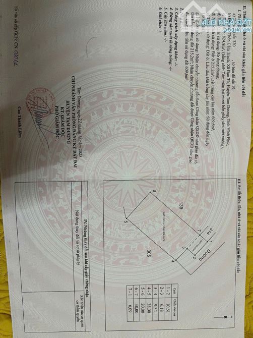 Bán đất Cẩm Trạch, Đạo Tú, Tam Dương. DT 825m2, Giá 8.5tr/m2 - 2