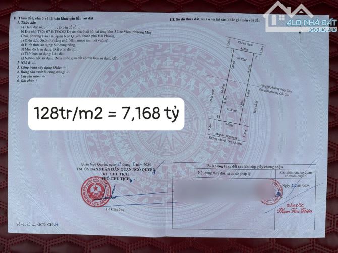 CẦN BÁN 3-4 lô TĐC KHO 3 lạc viên - phường máy chai hải phòng . Diện tích 40-56m - 3
