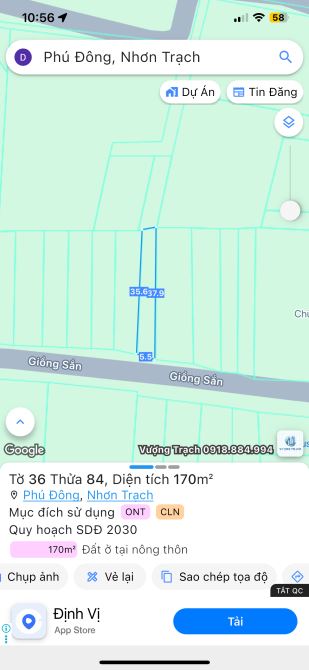 GIẢM NGAY 500tr — BÁN GẤP đất NHƠN TRẠCH - gần chùa Pháp Thường - mặt tiền đường GIỒNG SẮN - 3