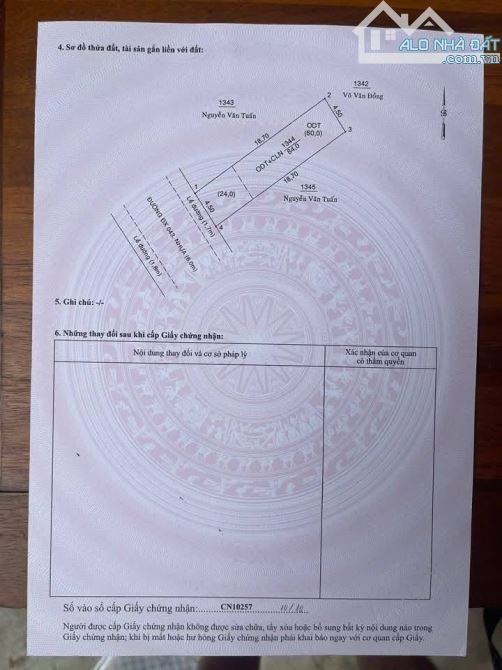 Đất Dx043 Phú Mỹ, Dt 4.5x19m giá 2tỷ950. Nhựa 8m - 1