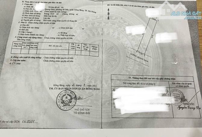 Bán nhà 3 tầng- Quang Đàm, Sở Dầu, Hồng Bàng, Hải Phòng- 53m2- 2,9 tỷ