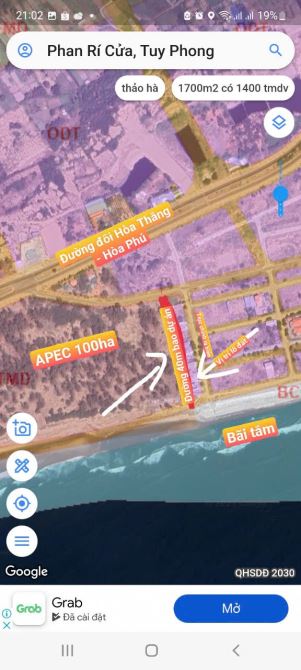 100m2 cách biển 30m, trục chính ra biển, 2 mặt tiền, sau lưng giáp công viên Seaside Hòa - 1