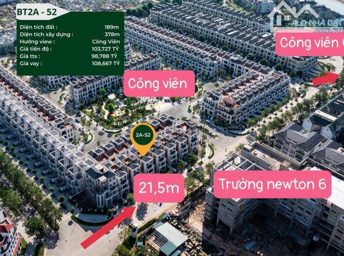 Biệt thự Ciputra giá cực rẻ: Kita BT2D 147 m2, trục chính, lãi ngay 14 tỷ