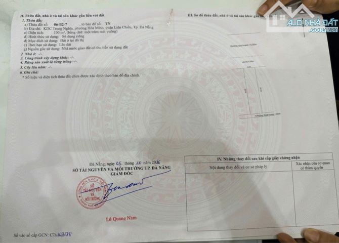 BÁN NHANH LÔ ĐẤT THANH TỊNH,HÒA MINH,ĐÀ NẴNG,100M²,6TY58 3