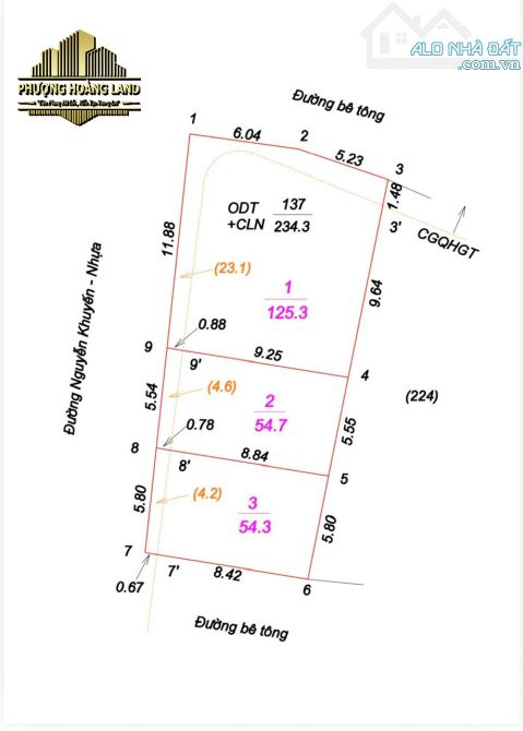 ĐẤT MẶT ĐƯỜNG NGUYỄN KHUYẾN, VINH TÂN, PHƯỜNG TRƯỜNG VINH 54m2 TÂY BẮC