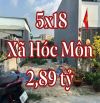 Đất 5x18, xã Hóc Môn, đường xe tải, 2,89 tỉ