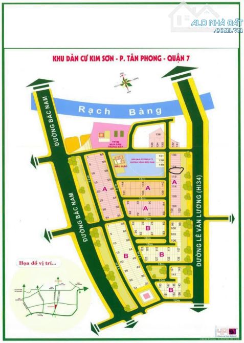 Rổ hàng KDC Kim Sơn mặt đường Nguyễn Hữu Thọ, đất nền 10x20m & 5x20 giá 15 tỷ - 1