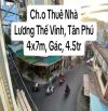 Cho thuê nhà đường Lương Thế Vinh, Tân Phú, 4.5 triệu