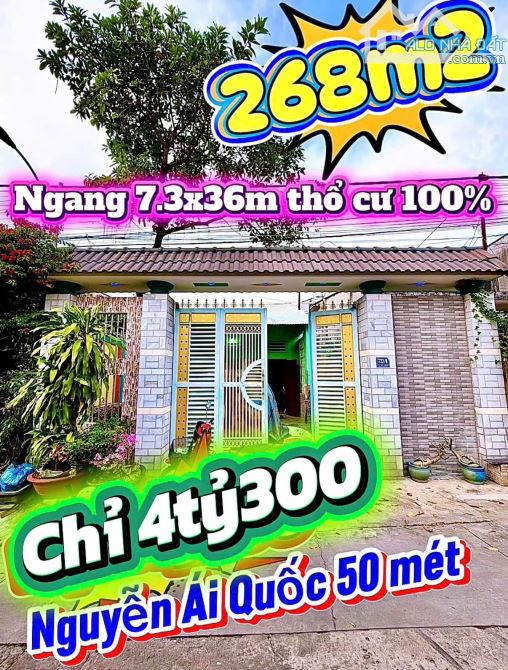 NP120 🆘 Giảm Mạnh 1tỷ đầu năm ( 5tỉ3 còn 4tỉ3 ) ➡️ Bđs 268m2 vị trí 2 cách NAQ 50 mét gần