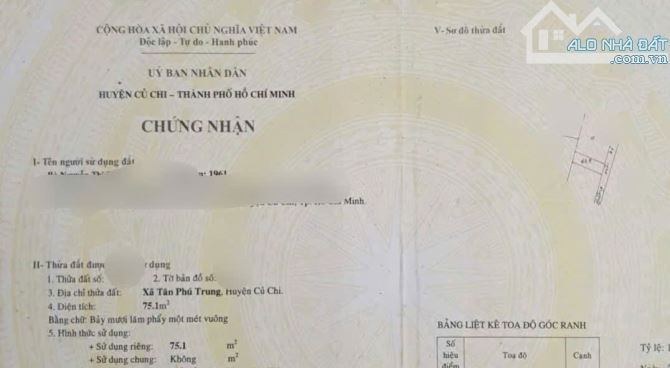 590 triệu buông sổ căn cấp 4 ngay Bệnh Viện Xuyên Á, Củ CHi, 5x15m, SHR - 8