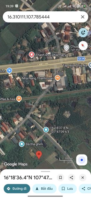 QUốc lộ 1A chỉ 200m Đất KQH thôn lương điền đông, lộc điền,