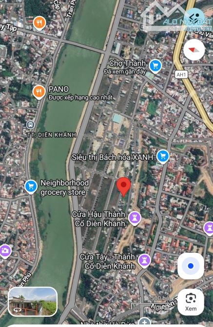 Đất TĐC Nam Sông Cái, Diên Khánh. Dt: 100m2 , ngang 5m, đường rộng 13m. Sổ hồng