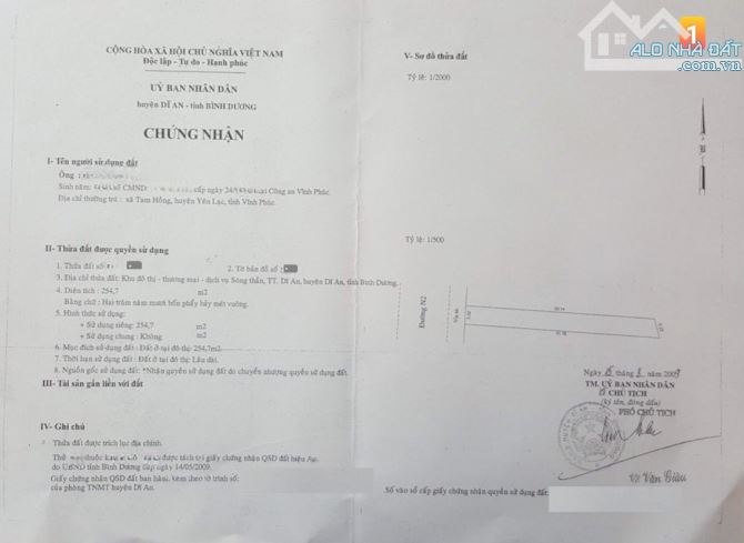 Bán đất 20x53m, mặt tiền KD đường N2 KDC Sóng Thần B p. Dĩ An kế Vincom 550 - 3