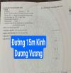 Cặp đất đường 15m Kinh Dương Vương gần Trần Đình Tri. S= 198m2 ( 9x22) Giá: 16.9 tỷ