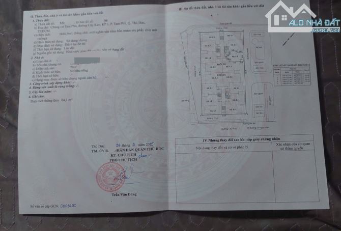 Cần bán nhanh căn chung cư đường cây keo Thủ Đức - 1