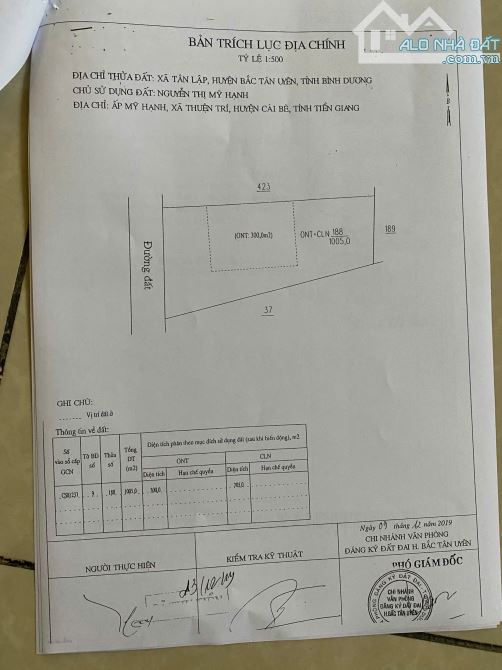Bán Gấp 1000 mét vuông đất ngay khu công nghiệp visip 3 tân lập bắc tân uyên có 300 thổ cư - 5