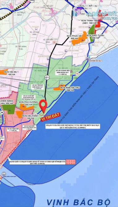 Đất nền Hải Hậu, mặt biển, đón đầu dự án Xuân Thiện và Khu kinh tế Ninh Cơ