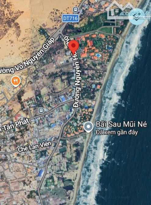 Đất ngộp mặt tiền Nguyễn Hữu Thọ-Mũi Né(Phan Thiết)-Lâm Đồng-DT 1.310m2,có 300m2TC