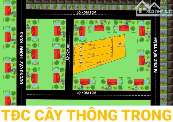 Bán suất Tá Định Cư 730m2 ở Trung Tâm Dương Đông