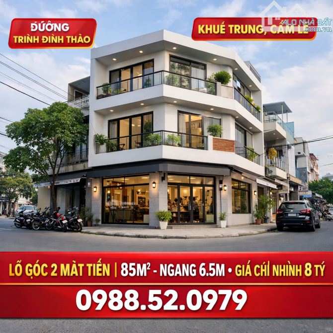 NHÀ LÔ GÓC 2 MẶT TIỀN- KINH DOANH VÍP- BÌNH HOÀ 2- CẨM LỆ- 3 TẦNG- 85M2- 8.xTỶ.
