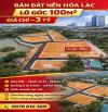 Bán đất Hòa Lạc lô góc 100m2, MT 6m, gần CNC, QL21, Metro 5, giá ~3 tỷ