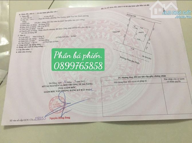 Chính chủ bán đất 131 phan bá phiến.Dt 235m². Gần biển Sơn Trà Đà Nẵng. Kinh doanh. Căn hộ