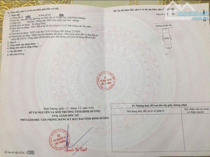 Bán đất 5.5x18m, hẻm ĐT.743 p. An Phú gần chợ Đông Đô - 1