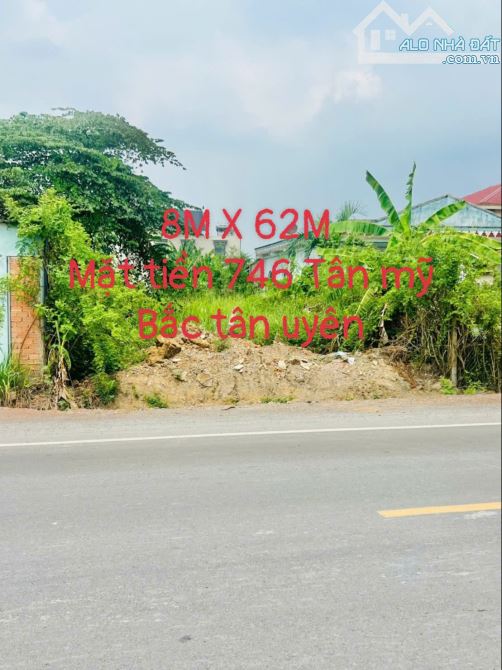 bán lô đất mặt tiền dt 746 tân mỹ bắc tân uyên bình dương vị trí đẹp 8m x 62m 300 thổ cư - 1