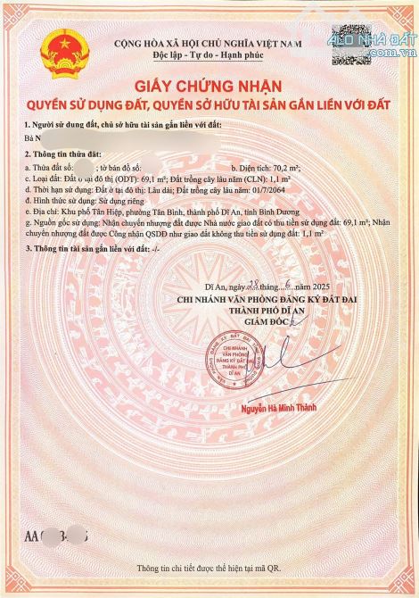 Bán đất 4x17.5m, hẻm Liên Huyện p. Tân Bình gần chợ Phú An - 2