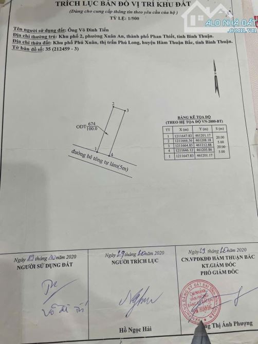 Bán gấp lô 100m2 thổ cư phú long đường 4m giá chỉ 500tr