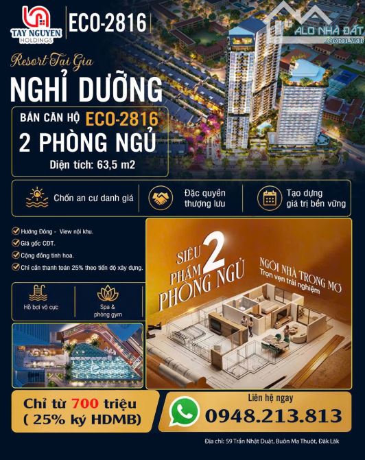 TẦNG 28 VIEW QUẢNG TRƯỜNG TOÀN THÀNH PHỐ 2 TỶ 831 - CĂN HỘ ECOPALACE - 3