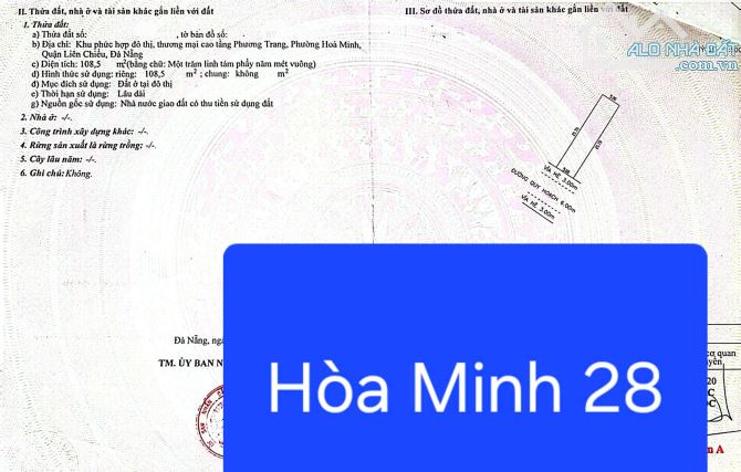 💎Cần bán lô đất đường Hòa Minh 28 - thông Hồ Tùng Mậu - 1