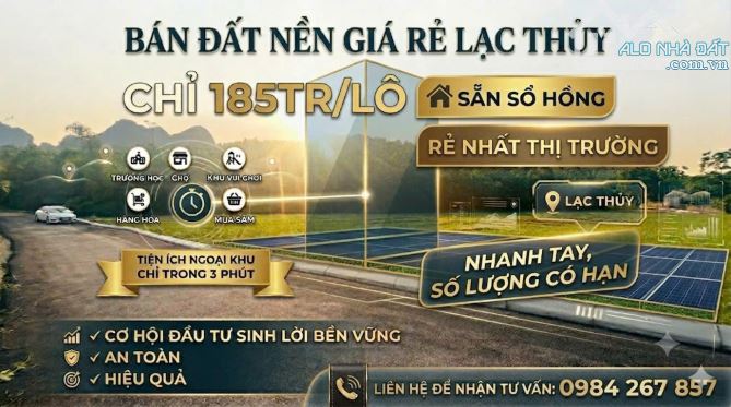 CHỈ TỪ 185TR SỞ HỮU ĐẤT NỀN TẠI LẠC THỦY, HÒA BÌNH - 2