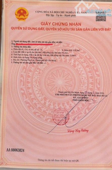 Đất phú lợi bình dương Gần vòng xoay hiệp thành 3 118m2 - 2