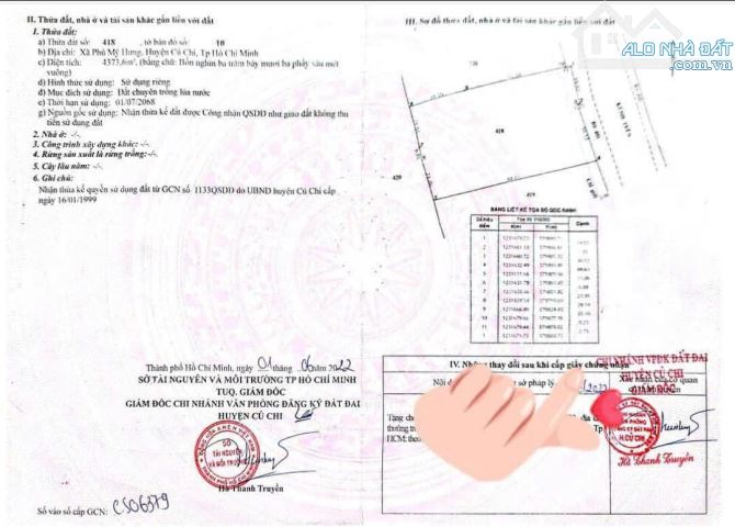 GIÁ CHỈ 8 TỶ SỞ HỮU HƠN 4.373m² ĐẤT CỦ CHI – CƠ HỘI HIẾM CHO NHÀ ĐẦU TƯ