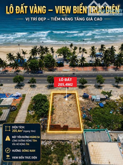 BÁN CẶP ĐẤT 2 MẶT TIỀN BIỂN HOÀNG SA, VIEW TRỰC DIỆN BIỂN MÂN THÁI, NGANG 10M - 2