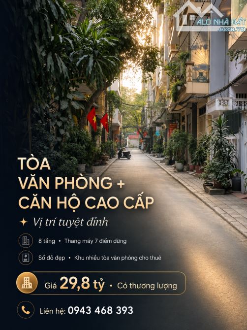 🔥 BÁN TÒA VĂN PHÒNG KẾT HỢP CĂN HỘ CAO CẤP – VỊ TRÍ TUYỆT ĐỈNH