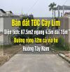 67.5m2 đất TĐC Cây Lim - Ngang 4.5m - Đường 12m