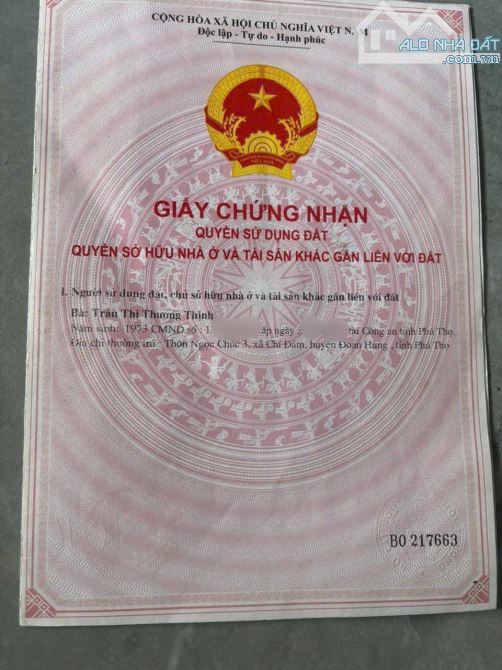 CHÍNH CHỦ CẦN BÁN ĐẤT – TÂY CỐC, ĐOAN HÙNG, PHÚ THỌ